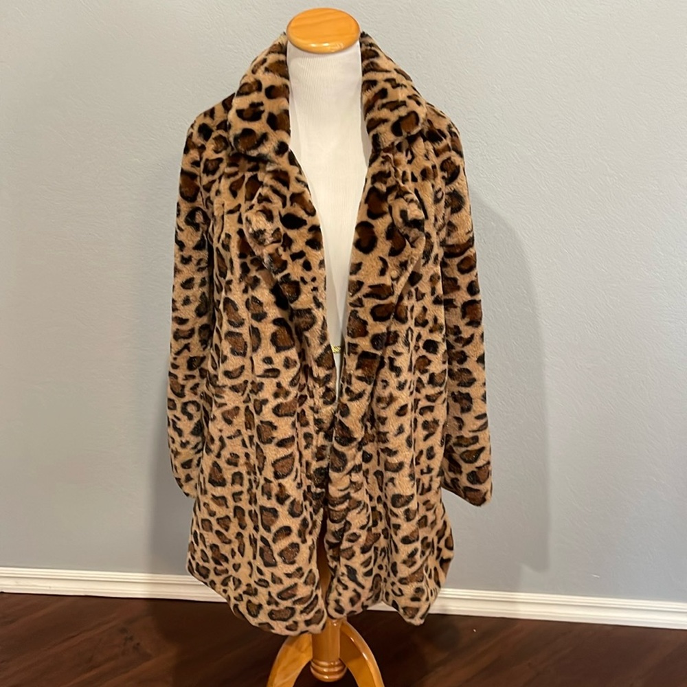 Leopard Print Faux Fur Coat